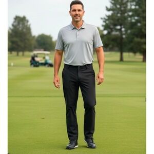 Adidas Golf Pants Mens 42x30 Actual 42x27 Black Performance Stretch Straight Fit